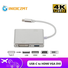 INIOICZMT  USB C USB 3.1   to HDMI VGA DVI Type C HUB 4 in 1 Adapter Cable for Laptop Apple HUB Splitter USB 3.1 Converter HUB 2024 - buy cheap