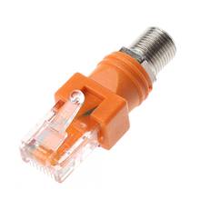 Hot! One Or 2pcs F-Type Connectors RF Female To RJ45 Male Coaxial Barrel Coupler Adapter Coax Adapter, RJ45 To RF Connectors 2024 - buy cheap