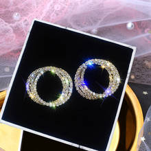 2020 Europe And America Fashion Earrings Full Rhinestone Crystal Big Circle Oorbellen Brincos 2024 - buy cheap