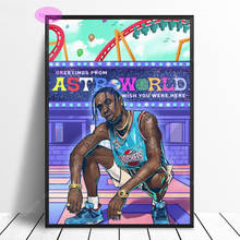 Póster de Astroworld Jackboys NT1042 de Travis Scott, rapero de Hip Hop, arte de pared, imagen impresa, pintura en lienzo, decoración de la habitación del hogar 2024 - compra barato