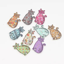 50 pçs misto gato 2 buraco botões de madeira para crianças do bebê roupas costura botones scrapbooking artesanato diy botão decoração 20x30mm 2024 - compre barato