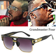 2020 модные брендовые дизайнерские солнцезащитные очки с градиентными линзами, мужские винтажные очки с большой оправой в ретро стиле, 18K золото, солнцезащитные очки Oculos De Sol 2024 - купить недорого