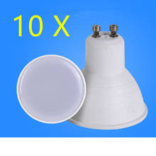Bombilla led brillante gu10, cubierta esmerilada bombilla LED para lámpara smd GU10, 6W, 10 Uds. 2024 - compra barato