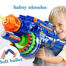 Pistola de juguete eléctrica para niños, balas de plástico elásticas suaves para combatir 20 ráfagas de campo de francotirador, juguetes al aire libre para niños, 20 ráfagas 2024 - compra barato