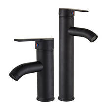 Bathroom Basin Sink Faucet Single Handle One Hole Stainless Steel Faucet, ABS Bubbler Cold and Hot Water Mixer Tap, Matte Black 2024 - buy cheap