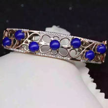 Engagement Best Gift Lapis Bangle 925 sterling silver Fine jewelry Natural And Real Lapis Bangle 2024 - buy cheap