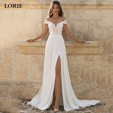 LORIE-Vestidos de novia bohemios de encaje con abertura lateral, vestido de novia Sexy con apliques, vestido de novia hecho a medida, 2021 2024 - compra barato