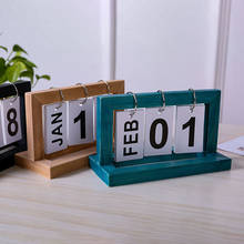 Деревянный перекидной календарь, настольный винтажный декор для домашнего стола, поворотный календарь, деревянные украшения, реквизит для фотографий 2024 - купить недорого
