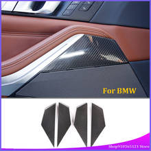 Painel de guarnição para portas de carro, de fibra de carbono, antiarranhões, acessórios de modificação no interior do carro, para bmw x5 x7 2019 2024 - compre barato