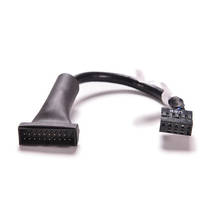 JETTING Новый USB 2,0 9Pin материнская плата Женский к 20Pin USB 3,0 Корпус Мужской адаптер кабель черный 12 см 480 Мбит/с USB3.0 кабель для передачи данных 2024 - купить недорого