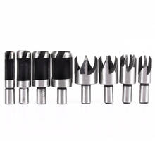 8Pcs/set Carbon Steel Carpentry Wood Plug Cutter Cutting Tool Drill Bits Straight & Tapered Set Round Shank Woodworking tool 2024 - buy cheap