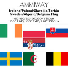 AMMIWAY Any Size Ireland Poland Slovakia Serbia Sweden Algeria Belgium Single Double National World Country Flags and Banners 2024 - buy cheap