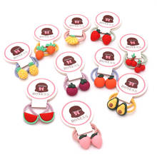 2PCS Cartoon Cute Korean Fruits Vegetables Girls Elastic Hair Bands Ponytail Holder Scrunchies Hair Tie Rope Baby Accessories 2024 - buy cheap