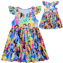 2020 летнее модное платье для девочек; Платье для девочек с героями мультфильмов; Платье принцессы Мулан Рапунцель Авроры Белль 2024 - купить недорого