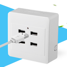 SANDIY 2/4 Ports USB Mounting Wall Socket Charger Power Adapter Plug Outlet Grounded Electric Wall Charger Adapter Charging 2024 - buy cheap