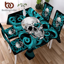 BeddingOutlet Octopus and Skull Tablecloth Tentacles Gothic Hand Waterproof Table Cloth Green and Red Decorative Table Cover 2024 - buy cheap