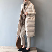 2020 Spring Coat Stand Collar Long Warm Women Tops Vest Chaleco Mujer Gilet Casaco Feminino 2024 - купить недорого