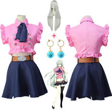 Traje de personaje de anime japonés Elizabeth Liones para disfraz, ropa de cosplay de personaje de Seven Deadly Sins, Nanatsu No Taizai, pendientes y peluca 2024 - compra barato