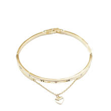 MADALENA SARARA-pulsera con colgante de corazón para niña, brazalete de cobre Roma, oro rosa, Plata opcional 2024 - compra barato