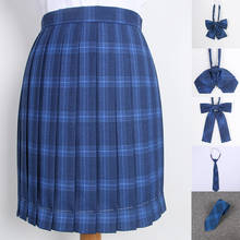 Vestido escolar japonês azul royal, saia xadrez plissada, saia uniforme cosplay de marinheiro, form high school, anime 2024 - compre barato