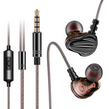 Fonge F6 Earphone Dual Driver Super Bass Headset with Mic Sport HIFI Stereo Earbuds  four core dual coil earphones 2024 - buy cheap