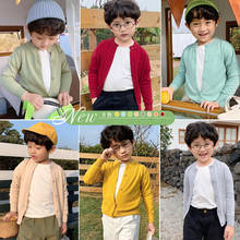 Кардиган для маленьких мальчиков и девочек, Детский свитер, пальто, Детский свитер на весну и осень, трикотажная верхняя одежда, куртка, детская одежда, RT329 2024 - купить недорого