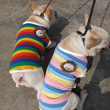 French Bulldog Vest Summer Cat Puppy Dog Clothes Pomeranian Poodle Bichon Schnauzer Corgi Pug Dog Clothing Striped Shirt Outfit 2024 - buy cheap