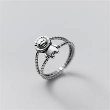 925 тайские серебряные кольца в стиле ретро, милые регулируемые открытые кольца с Львом для женщин, серебряные кольца с животными, модные ювелирные изделия на палец 2024 - купить недорого
