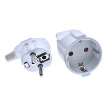White 250v 16a french Russia Korea German EU Schuko Plug power cord wired cable Socket Male Female Assembly Receptacle connector 2024 - buy cheap