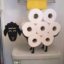 Suporte de rolo de papel higiênico de ovelha, suporte fofo preto, novidade sem suporte ou montagem na parede, rolo de papel higiênico, suporte de armazenamento 2024 - compre barato