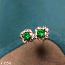KJJEAXCMY fine jewelry natural Emerald 925 sterling silver women earrings new Ear Studs support test luxury beautiful 2024 - buy cheap