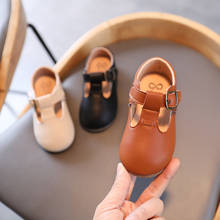 Туфли детские кожаные на плоской подошве, простые Широкие удобные, для принцессы, модная обувь для начинающих ходить детей, весна-осень 2021 2024 - купить недорого