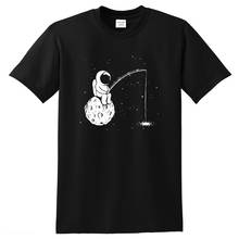 Men t shirts high quality 100% cotton Funny spaceman fishin design printing casual cool tshirt male man tee shirt astronaut 2024 - buy cheap