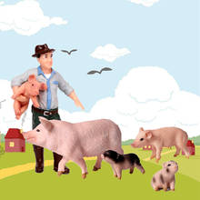 Figuras de acción de animales de granja para niños, juguete educativo de PVC, decoración de colección, 5 unids/set por Set 2024 - compra barato