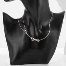 Authentic S925 Sterling Silver Necklace New Gorgeous Bow Necklace Simple Versatile Necklace 2024 - buy cheap