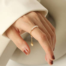 Marjhan-anillos de perlas naturales de agua dulce para mujer, anillos irregulares de racimo para mujer, anillo elegante minimalista con borlas 2021 2024 - compra barato