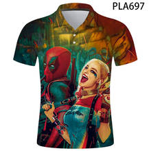 Deadpool Anime 2022 New Summer 3D Printed Polo Shirt Men Fashion Camisas Streetwear Casual Hombres Short Sleeve Ropa De Hombre 2024 - buy cheap