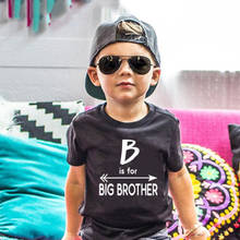 Camiseta divertida con estampado de B Is for Big Brother para niños, camisetas informales para niños pequeños, anuncio de moda de ser Big Brothers 2024 - compra barato