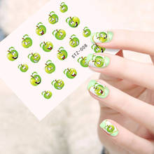 1 sheet Funny Green Apple Water Transfer Foil Nail Art Sticker DIY Manicure Decorations Decals Nails Wraps Styling Tools SASTZ08 2024 - buy cheap