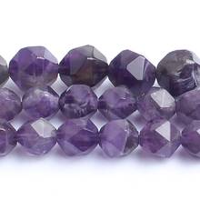 6/8/10mm Faceted Natural Purple Amethysts Stone Beads Round For DIY Bracelet Accessories Jewellery Making 15''/Strand 2024 - buy cheap