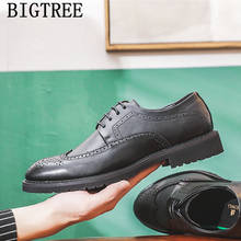 Buty Meskie-zapatos de oficina para hombre, calzado Formal Brogue, clásico, de noche, marca italiana, de cuero, vestido de boda, 2021 2024 - compra barato