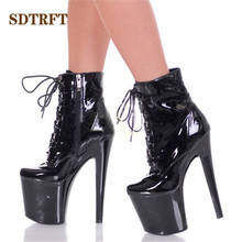 SDTRFT Female Ankle boots 20cm Thin Heels Fetish Platform botas mujer Ladies SM shoes woman Party Round Toe Zipper Dance Pumps 2024 - buy cheap