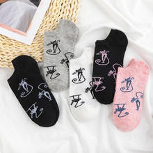 10 pieces = 5 Pairs/lot  New Arrival Women Socks Funny Monkey Cute Happy Silicone Slip Invisible Cotton Sock 35-40 2024 - buy cheap