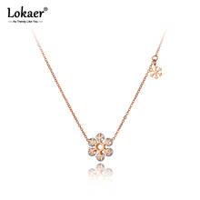Lokaer Original Design Stainless Steel CZ Crystal Snowflakes Charm Choker Necklace Trendy Pendant Necklace For Women N20193 2024 - buy cheap