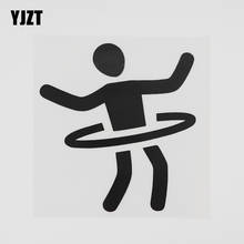 YJZT 11.6CMX12.7CM Fun Gymnast Hula Hoop Silhouette Vinyl Car Sticker Black/Silver 8A-0769 2024 - buy cheap