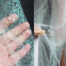 Fluorescent Green Mesh Tulle Fabric Stiff Feel DIY Patchwork Background Decor Gown Skirt Wedding Dress Lace Designer Fabric 2024 - buy cheap