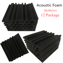 12Pcs 300x300x30mm Studio Acoustic Foam Soundproofing Foam Wedges Protective Sponge Soundproof Absorption Treatment Panel  Black 2024 - buy cheap