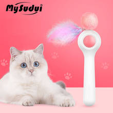 MySudui Cat Feather Toy Automatic Ball Cat Toys Interactive Teaser Stick Wand Plush Funny Kitten Pet Supply Katten Speelgoed 2024 - buy cheap