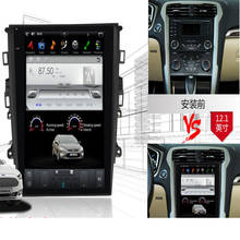 2 Din Car Radio Tesla Style 12.1 Inch Android 9.0 Car GPS Navigation DVD Player for Ford Mondeo for Fusion MK5 2013-2017 FM Unit 2024 - buy cheap
