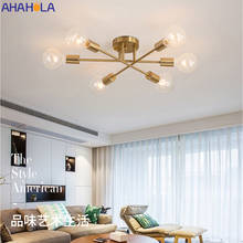 Lustre moderno de sala de estar, 110v, 220v, e27, luzes, luminária pendente dourada, led, para quarto, iluminação 2024 - compre barato